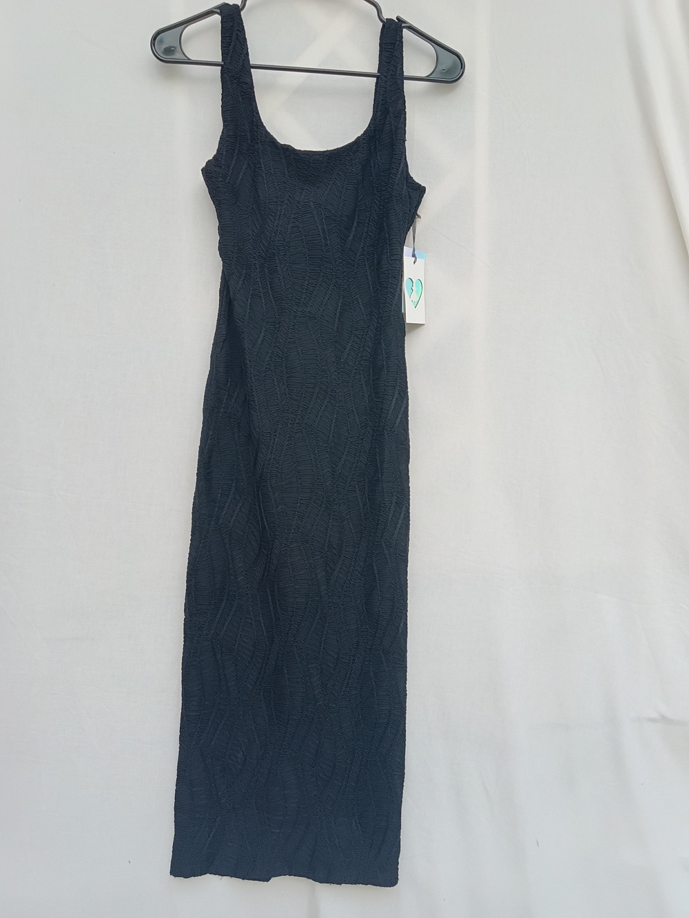 iris Black Textured Sleeveless Maxi Dress